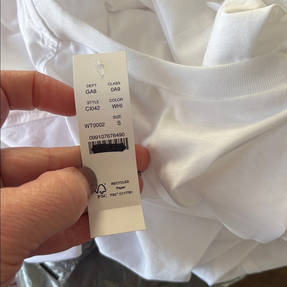 J. Crew Pima cotton asymmetrical ruched T-shirt Small White Pima Cotton Tee - Picture 5 of 6